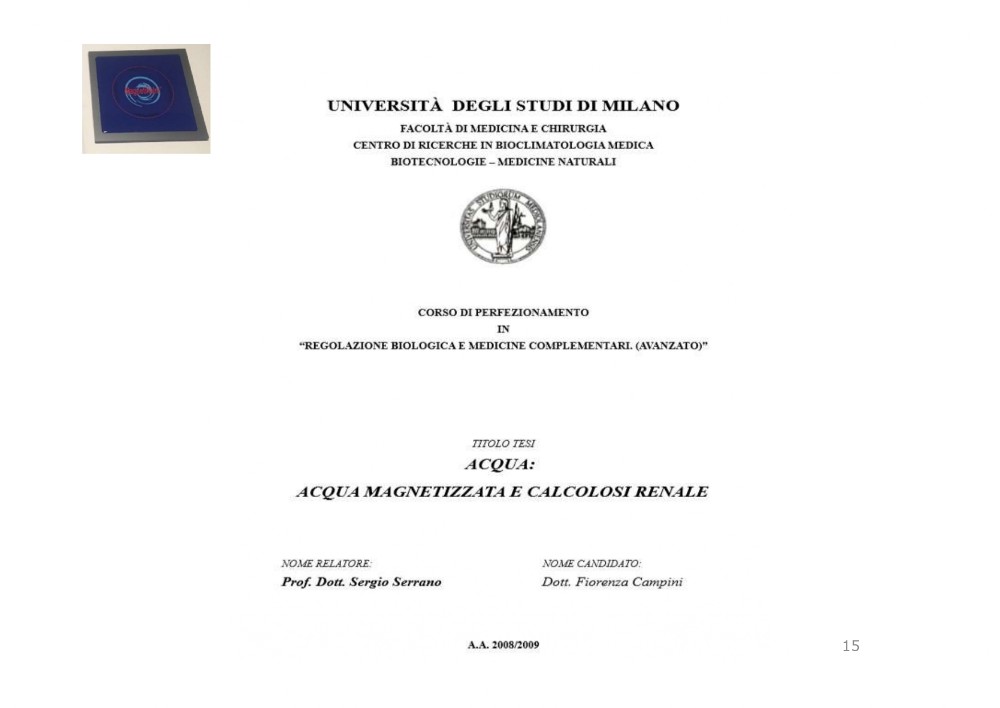 tesi acqua magnetizzata tesi acqua magnetizzata e calcoli renali