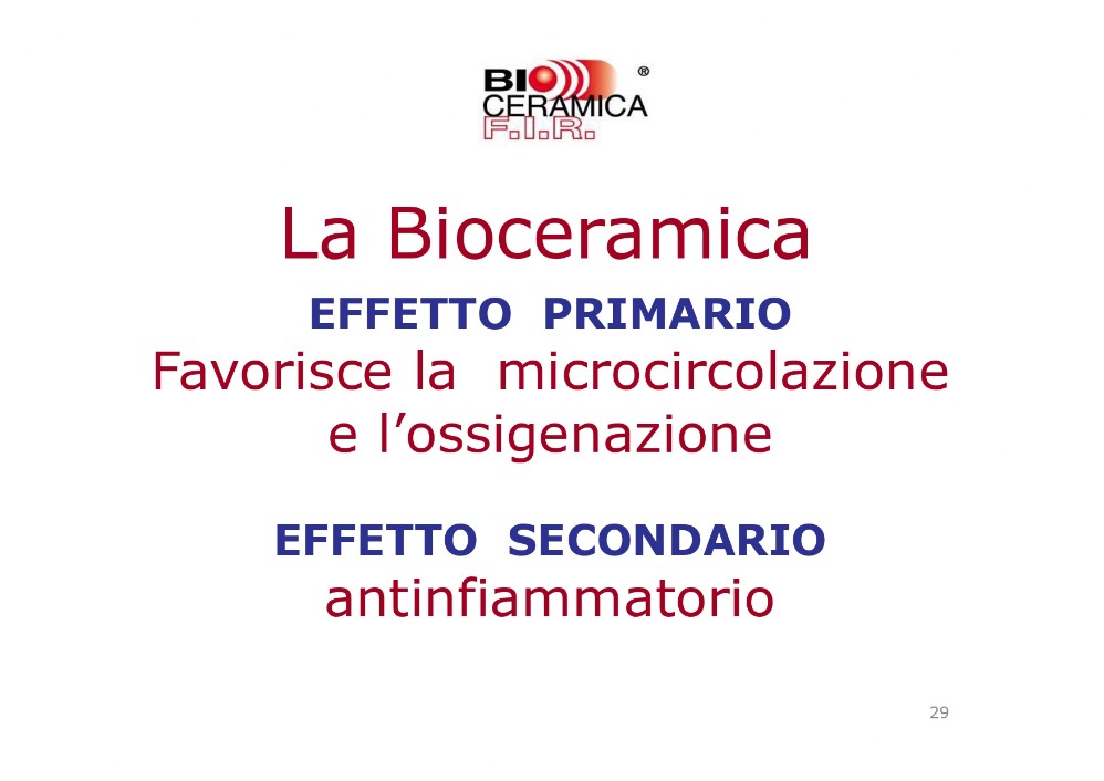 Bioceramica effetti terapeutici Tessuto in bioceramica raggi Fir